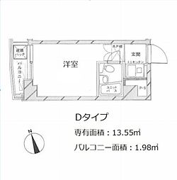 東京メトロ南北線 白金高輪駅 徒歩7分の賃貸マンション 4階ワンルームの間取り