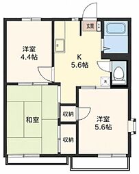 サニーライフ1 3Kの間取図画像