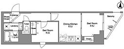 ダフィット錦糸町 2DKの間取図画像