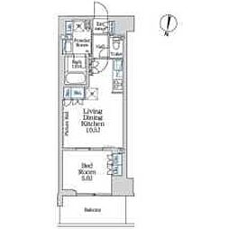 ロイヤルパークス赤羽ノース 4階1LDKの間取り