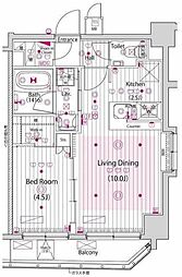 ガーラ・プレシャス大井町 1LDKの間取図画像