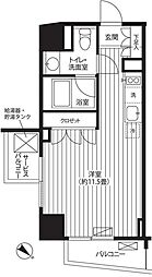 Ti-HIGASHIAZABU ワンルームの間取図画像