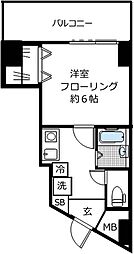 SK.シャルム 1Kの間取図画像