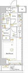 ラフィスタ新小岩 1Kの間取図画像