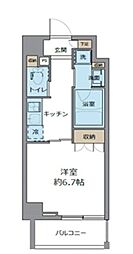 セクトール潮見 5階1Kの間取り