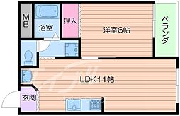 サウスアベニュー 1LDKの間取図画像