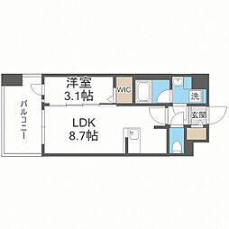 グランフォーレ千早マークスクエアイーストウイング 1LDKの間取図画像