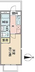 西武新宿線 井荻駅 徒歩13分の賃貸アパート 2階1Kの間取り
