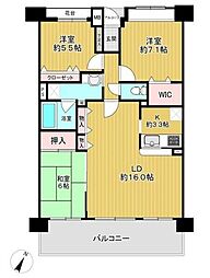 コスモ川口戸塚ガーデンフォルム 7階3LDKの間取り