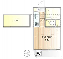 メゾンニッセイ経堂 2階ワンルームの間取り