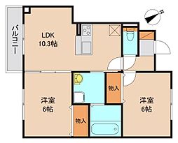 ノールロワールA 2LDKの間取図画像