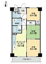 ライオンズマンション大泉学園第3 5階3DKの間取り