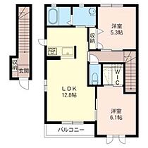 アトム 00201 ｜ 栃木県佐野市植上町1380（賃貸アパート2LDK・2階・61.63㎡） その2