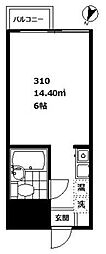 パソム大森 ワンルームの間取図画像