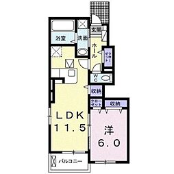 グレイスヒルズ5 1LDKの間取図画像