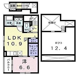ｍｏｄｅｒｎｏ 2階1LDKの間取り