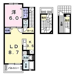 SunnyFlat 1LDKの間取図画像