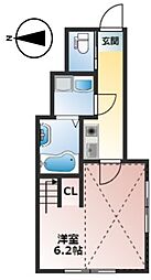 第3岡田ハイツ 1階1Kの間取り