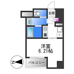 JR大阪環状線 森ノ宮駅 徒歩6分の賃貸マンション 2階1Kの間取り
