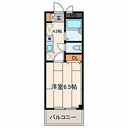 アルカサーノ湘南 1Kの間取図画像
