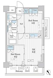 パークアクシス門前仲町テラス 2DKの間取図画像