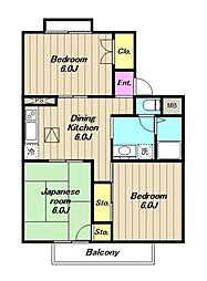 レイクサイドハウス 1階3DKの間取り