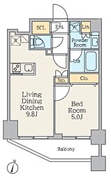 クレストコート中板橋 1LDKの間取図画像