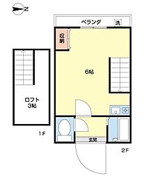 メイコーハイツ坂戸 ワンルームの間取図画像
