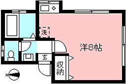 大蔵ハウスＣ 201 2階ワンルームの間取り