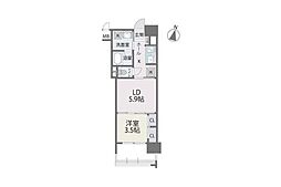 RJRプレシア百年橋 1LDKの間取図画像