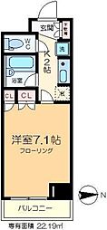エコロジー東陽町プロセンチュリー 2階1Kの間取り