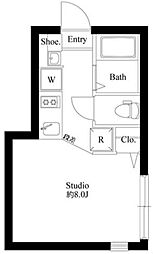 ティーグル荏原中延 1階ワンルームの間取り