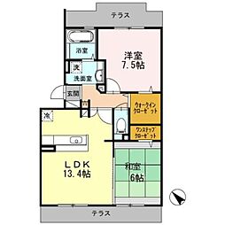 パークサイドヴィラ中百舌鳥 2LDKの間取図画像