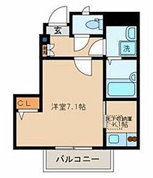 ピノーラ 1階1Kの間取り