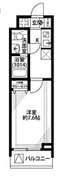 プレール・ドゥーク下北沢 2階1Kの間取り