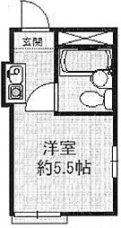 カスティル改代町 1階ワンルームの間取り