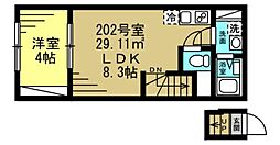 メゾン トールモンド八千代中央 1LDKの間取図画像