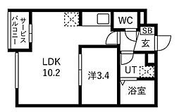 ディーズバリエ中野サクラレジデンス 1LDKの間取図画像