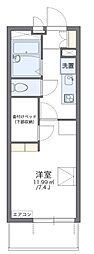 リバーアイランド 1Kの間取図画像