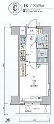 リヴシティ大森町 1Kの間取図画像