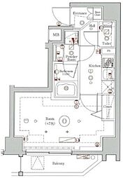 GENOVIA 新御徒町 skygarden 2階1Kの間取り