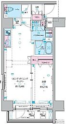 ジェノヴィア東神田グリーンヴェール 11階1LDKの間取り