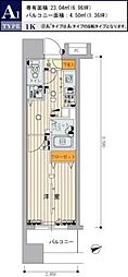 スカイコート八王子第5 4階1Kの間取り
