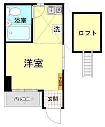 エスポワール北新宿3 ワンルームの間取図画像