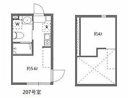 エルミア平和台 ワンルームの間取図画像