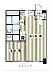 第二飯島ハイツ 1LDKの間取図画像