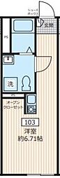 センターテラス ワンルームの間取図画像