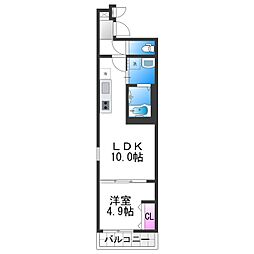 フジパレス杉本町WEST 1LDKの間取図画像