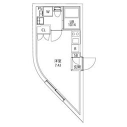 ＣＩＴＹ ＷＡＬＫ王子ＤＵＥ 1階ワンルームの間取り