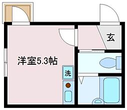 ラ・ムエット立石 ワンルームの間取図画像
